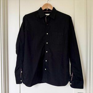 Kardo black twill shirt — contrast piping — Size M